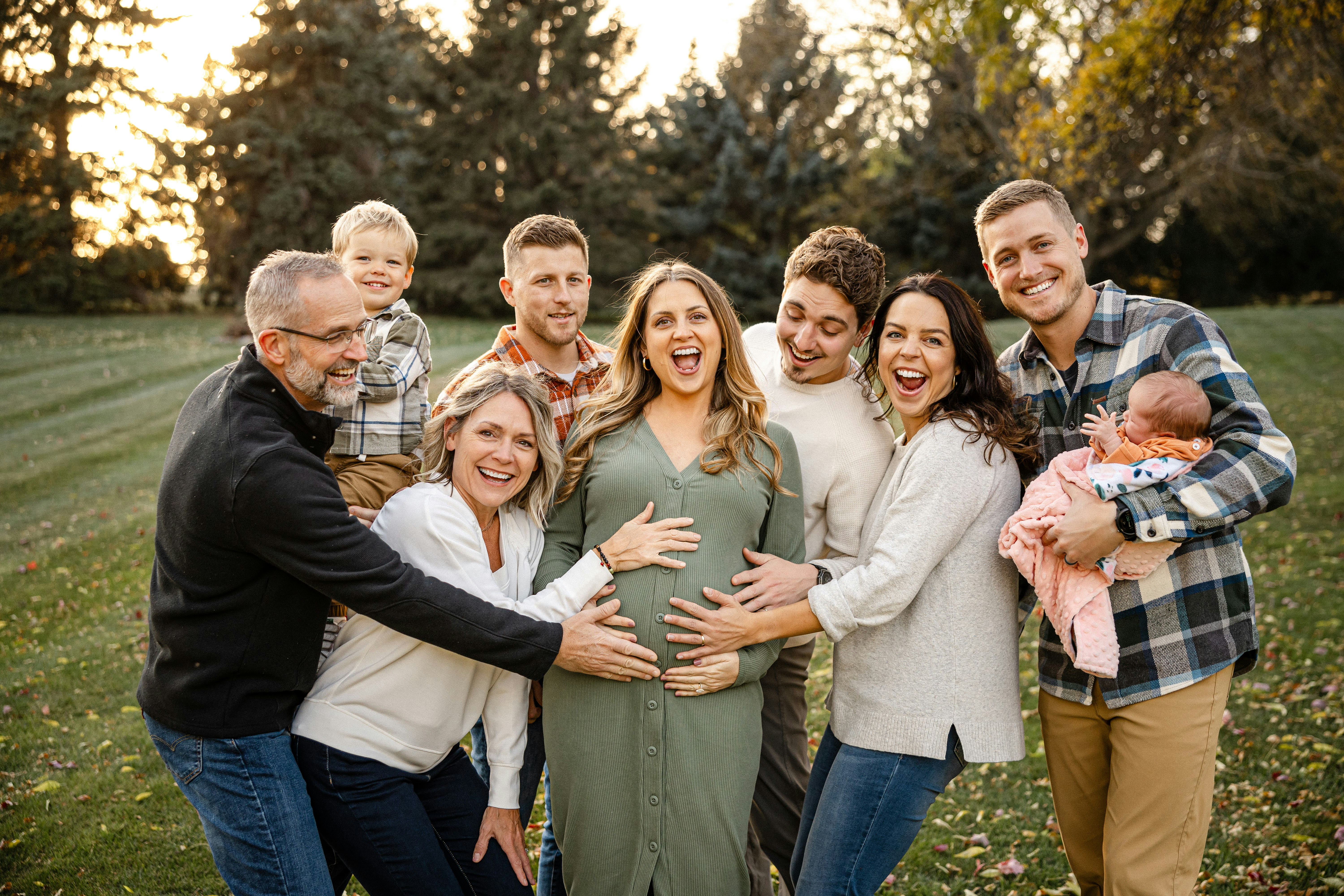 Family outdoors representing insurance